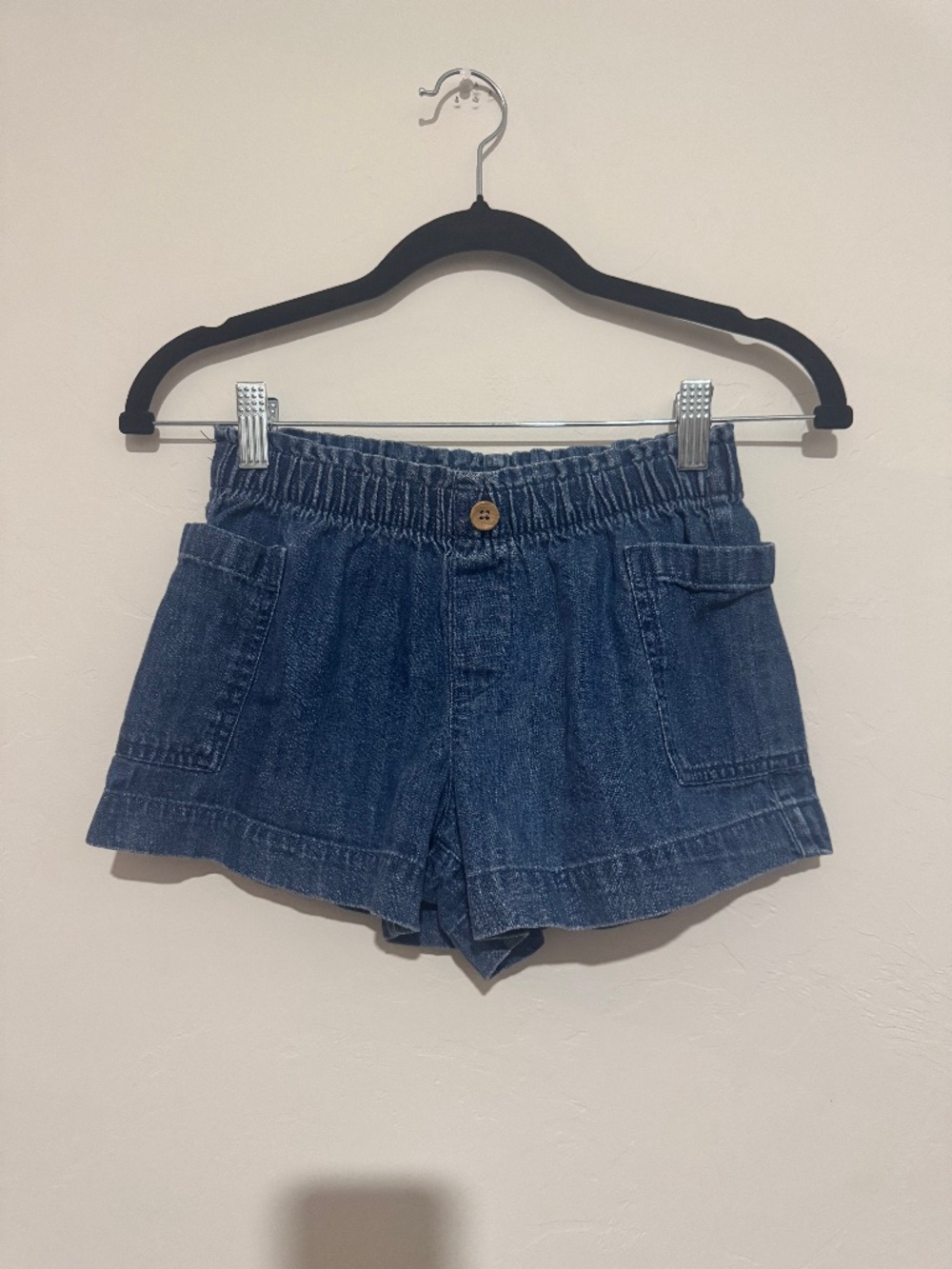 Old Navy Girls Size 8 (M) Loose Utility Jean Shorts Elastic Waist Denim